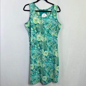 Tropical Green Floral Dress fishing dress athletic wear printed tank top